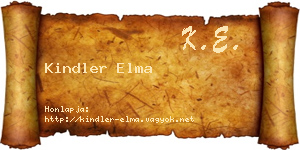 Kindler Elma névjegykártya